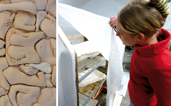 Latex tapestry sculpture marisja smit 3d art naked bodies 